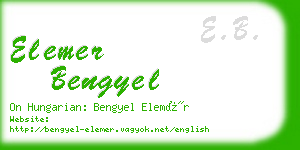 elemer bengyel business card